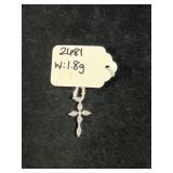 STERLING SILVER CUBIC ZIRCONIA CROSS PENDANT -