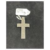 LARGE STERLING SILVER ORNATE CROSS PENDANT W/