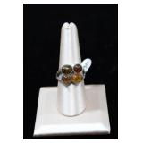 Honey Baltic Amber Chabochan Sterling Silver Ring