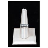 5 CZ Stone Sterling Silver Engagement Ring