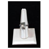 Sterling Silver w/ Emerald Cut Center Stone Ring