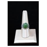 Oval Jade Sterling Silver Ring
