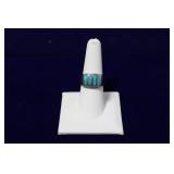 Navajo Zuni Sterling Turquoise Channel Inlay Ring