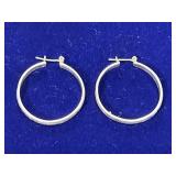PAIR OF STERLING SILVER HOOP EARRINGS W/ ENGRAVED