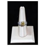 Trillion Cut Yellow Sapphire Sterling Silver Ring