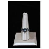 Marquise Cut Light Blue Gemstone Sterling Ring