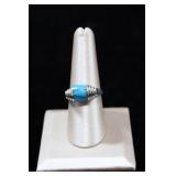 Turquoise Channel Inlay Sterling Silver Ring