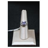 Designer Sterling Silver & Amethyst Ring