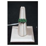 Sterling Silver Green Marquis Ring