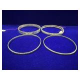 (4) STERLING SILVER BENGAL BRACELETS - ASSORTED -