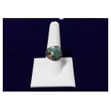 Navajo Sterling Silver Deer Turquoise & Coral Ring