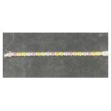 STERLING SILVER & MULTICOLOR PASTEL CZ TENNIS