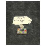 RECTANGLE STERLING SILVER MULTI-GEMSTONE PENDANT