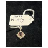AVON STERLING SILVER & NATURAL GARNET PENDANT -