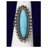 Bell Trading Post Elongated Oval Turquoise Ring
