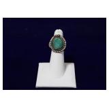 Navajo Twisted Rope Sterling Turquoise Ring