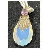 Smooth Opalite Tear Drop 925 Pendant