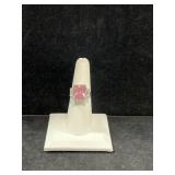 STERLING SILVER & PINK TOPAZ RING - 5.9GR -