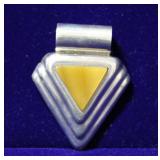 Yellow Agate Sterling Silver Triangle Pendant