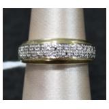 Sterling Silver Pave Set Diamond Ring