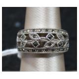 Sterling Silver Marcasite Intricate Openwork Ring