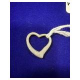 TEXTURED STERLING SILVER FLOATING HEART PENDANT -