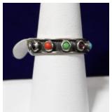 Native American Multi Stone Sterling Silver Ring
