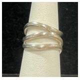 STERLING SILVER WRAP-STYLE WAVE RING - 7.2GR -