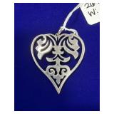 LARGE HAND & HAMMER STERLING SILVER CARVED HEART