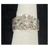 STERLING SILVER FACE MOTIF RING - 4.5GR - SIZE 6.5