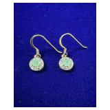 PAIR OF GOLD TONE STERLING SILVER DROP EARRINGS