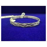 TEXTURED STERLING SILVER BANGLE BRACELET MADE IN