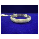 VTG ETCHED STERLING SILVER HINGED BANGLE BRACELET