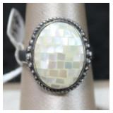 Handcrafted Sterling Mosaic Face w/ Rope Band
