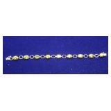 Sterling w/ Yellow Gem Stones Tennis Bracelet