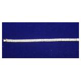 5ct Cluster Prong Set Sterling Silver Bracelet