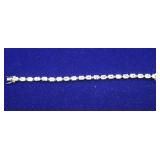 Sterling Silver Cut Diamond Style Tennis Bracelet