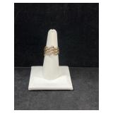 GOLD WASHED STERLING SILVER WAVE RING - 5.3GR