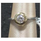 Sterling Silver Round Cut CZ Engagement Ring