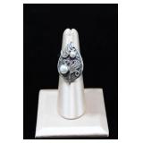 Merav 925 Abalone Shell Inlay Teardrop Ring