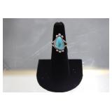 Navajo Sterling Silver Turquoise Bead Bezel Ring