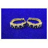 PAIR OF GOLD PLATED STERLING SILVER HOOP EARRINGS