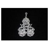 Sterling Silver Marcasite Floral Cluster Pendant