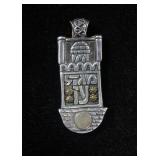 Sterling Silver Mezuzah Pendant Signed