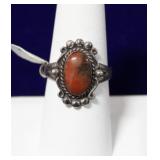 Southwest Navajo Petrified Wood Sterling Ring
