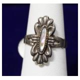 Bell Trading Post Sterling Abalone Inlay Ring