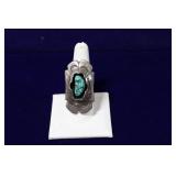 Navajo Sterling Flower w/ Turquoise Stone Ring