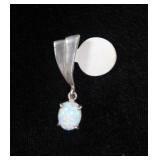 Sterling Silver White Opal Pendant