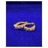 PAIR OF GOLD WASH STERLING SILVER HOOP EARRINGS