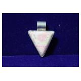 Rhodochrosite Triangle Sterling Silver Pendant